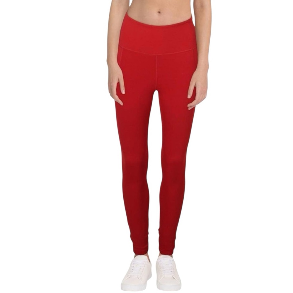 Free People Movement Wave‎ Rider Red Grape Pocket Athletic Leggings Size S NWOT